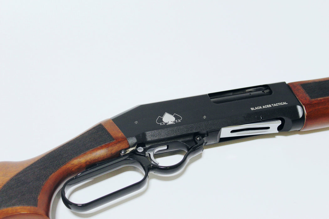 Lever 12, Lever Action, Black on Natural Walnut